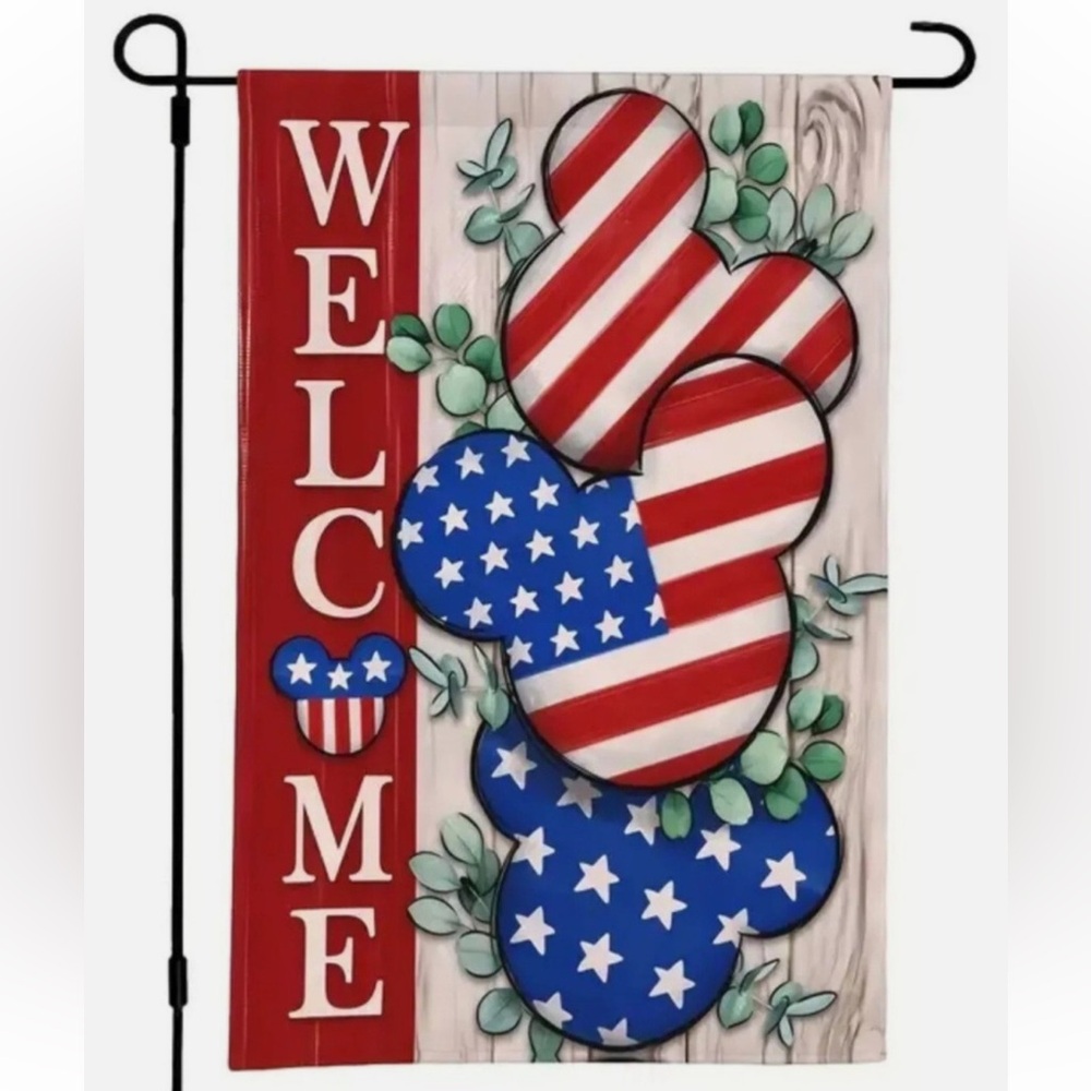 Patriotic Mickey Mouse‎ Garden Flag | 4th of July Outdoor Decor | Disney Yard